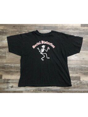 Vtg Social Distortion Mens 2XL Rock Band Tee T Shirt Black